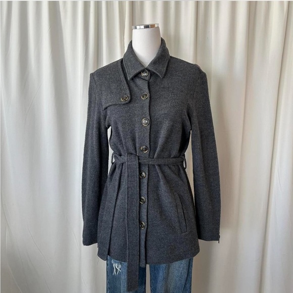 J. McLaughlin Sweaters - J. McLaughlin 100% Merino wool belted sweater Grey Medium.